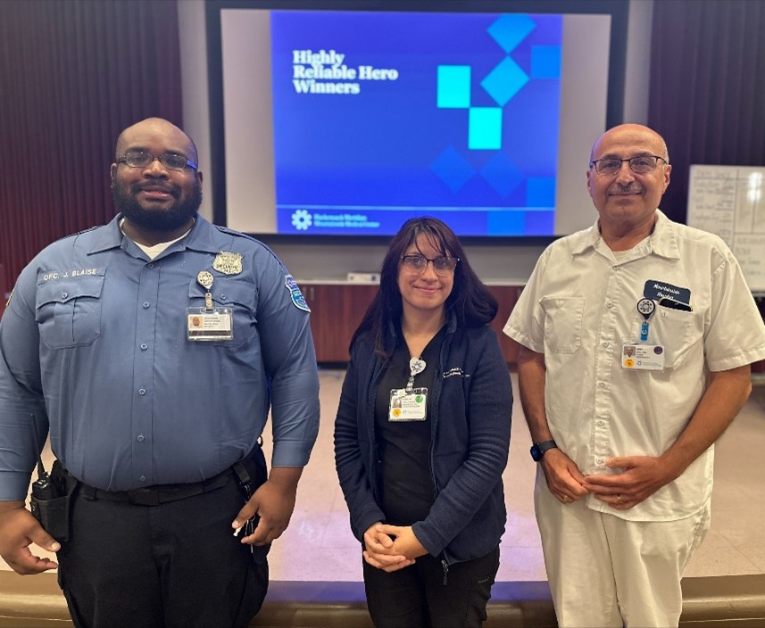Three employees at MMC who helped save a life.